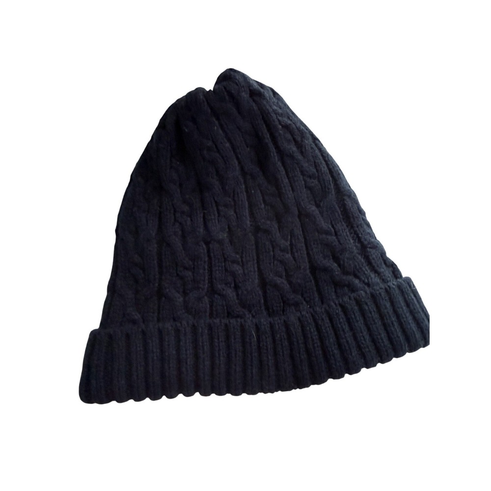 George Unisex Cable Knitted Beanie one size Navy